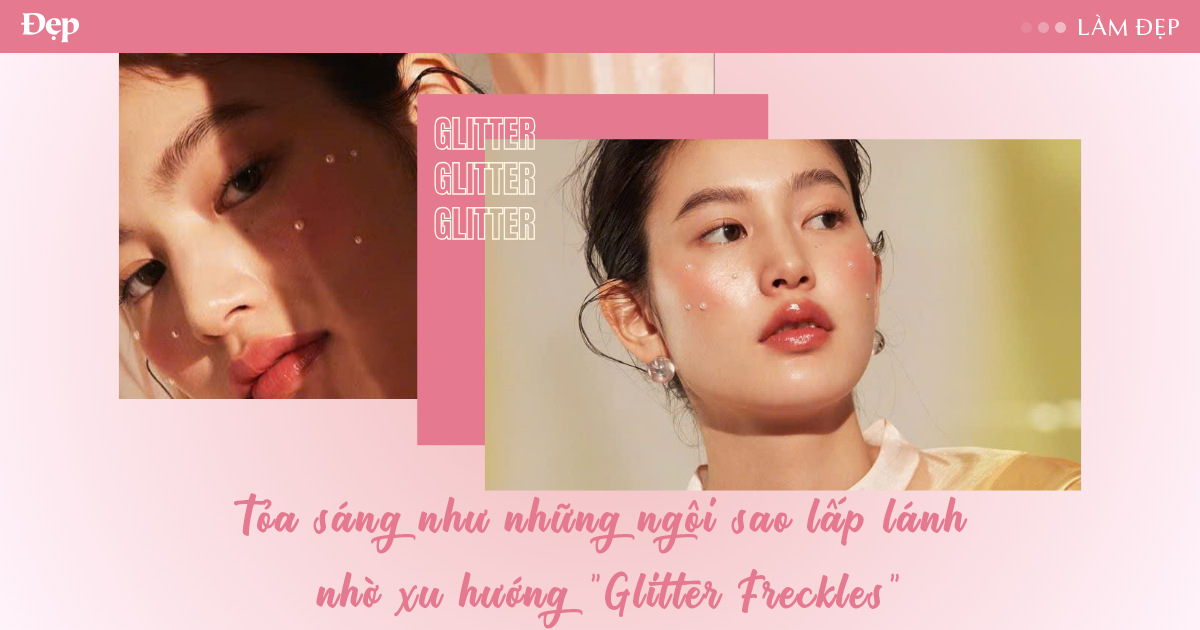 Xu hướng “Glitter Freckles” đang tạo nên cơn sốt trong làng trang điểm, mang đến vẻ đẹp vừa nhẹ nhàng vừa lấp lánh. Phong cách này biến những đốm tàn nhang tự nhiên thành các hạt nhũ li ti phủ nhẹ trên gò má và sống mũi, tạo nên hiệu ứng lung linh. “Glitter Freckles” không chỉ làm sáng bừng gương mặt mà còn mang lại cảm giác ngọt ngào như ánh sao trên làn da. Đây là lựa chọn hoàn hảo cho những ai muốn vẻ ngoài nổi bật mà vẫn giữ được nét mềm mại. 